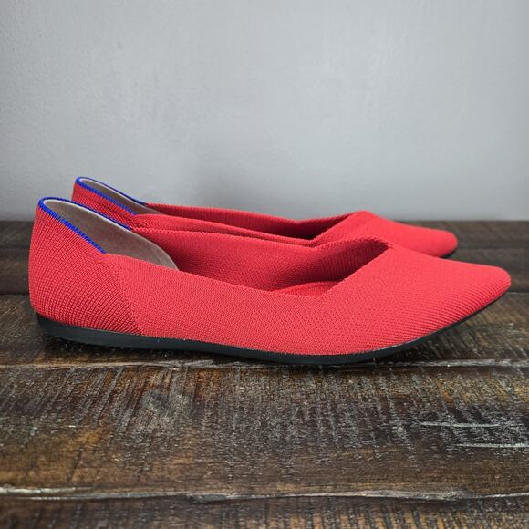 NEW Rothys The Point II Womens 8 Flats Slip On Ballet Shoes Red Blue - Picture 1 of 11